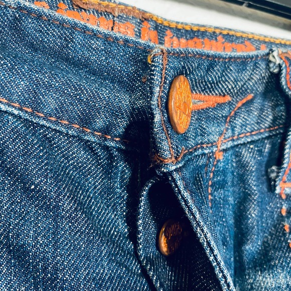 Levis Women's Blue Copper Button Rivets Ankle Wide Leg Jeans Sz 27 - Picture 9 of 16